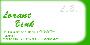 lorant bink business card